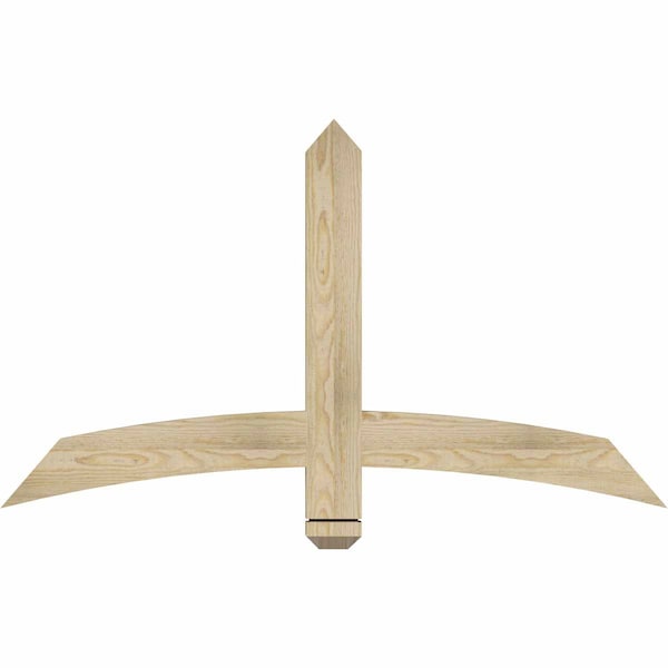 Ekena Millwork Bellingham Rough Sawn Timber Gable Bracket, Douglas Fir, 48"W x 28"H x 2"D x 4"F, 14/12 Pitch GBW048X28X0204BEL00RDF - main